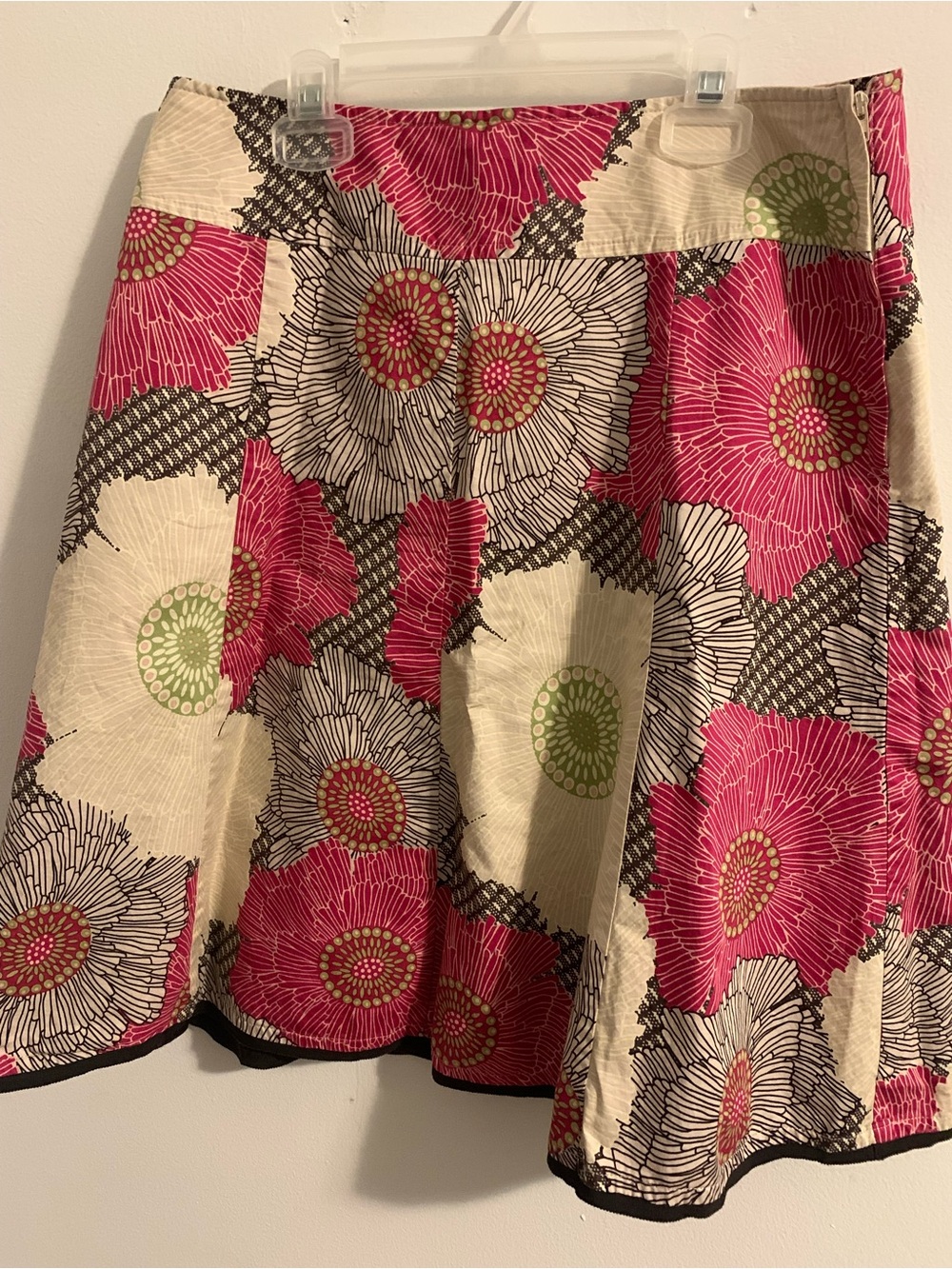 RW&CO. Pink, Cream & Green Floral Circle Skirt
